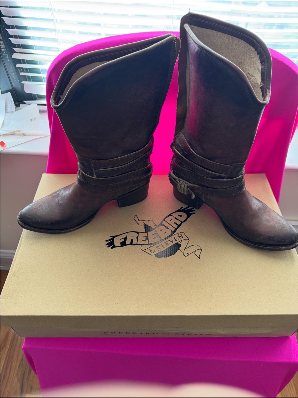 Freebird by Steven Dark Brown Leather Western Boots